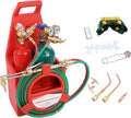 Portable Oxygen Acetylene Torch Kit, Professional Oxy - Acetylene Welding & Cutting Set with Gauge, Gas Tank Tote, Long Pipe Brass Nozzle, for Industrial & DIY Use