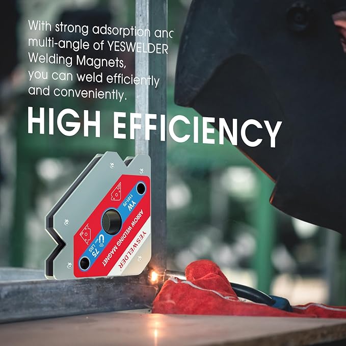 YESWELDER 75 LB Welding Magnet 2 Pieces of Magnetic Welding Holder 75 LBS Holding Power Welding Accessories