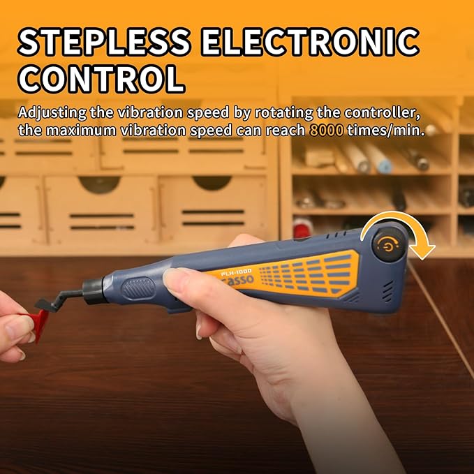 Cordless Pen Sander, Variable Speed and USB Charging with LED Light, Multi-Purpose Power Tool for Sanding, Polishing, Finishing, DIY Crafts, Blue