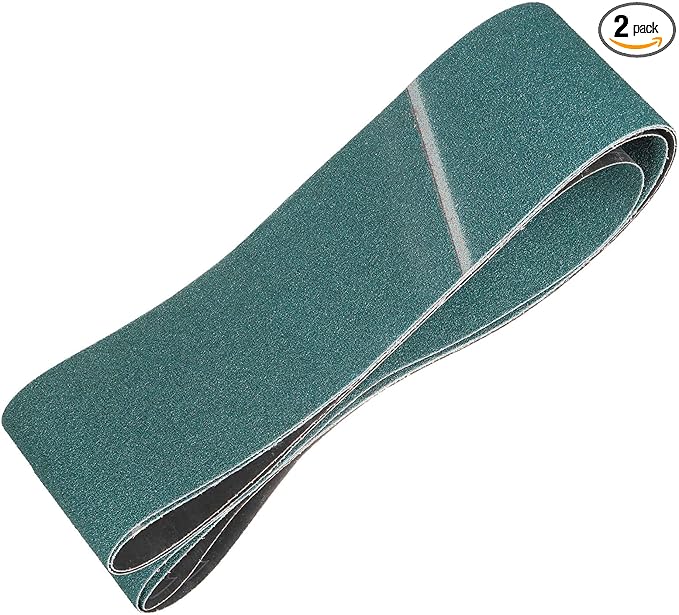 HARFINGTON 6 x 89 Inch Sanding Belts, 2 Pcs 36 Grit Zirconia Abrasive Belt Sander File Belt for Woodworking, Metal Polishing, Knife Sharpener