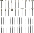 Stone Carving Set Diamond Burr Bits Compatible with Dremel, 50PCS Polishing Kits Rotary Tools Accessories with 1/8’ Shank For Carving, Engraving, Grinding, Stone, Rocks, Jewelry, Glass, Ceramics