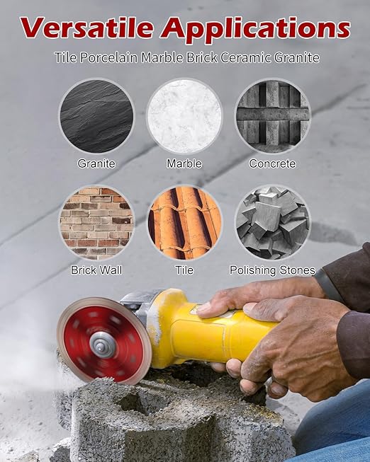 5 Pcs Diamond Saw Blade, 4" Super Thin Tile Grinding Blade, Diamond Blade for Angle Grinder Cutting Porcelain Tile Granite Marbles