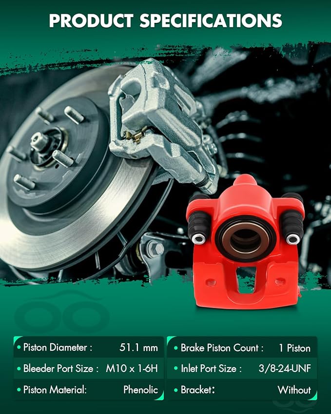 SCITOO 184859 184858 Rear Left & Right Disc Brake Calipers Assembly Without Bracket For Ford For F-150 2004-2011,For Lincoln For Mark LT 2006-2008 2010-2011 Driver & Passenger Side