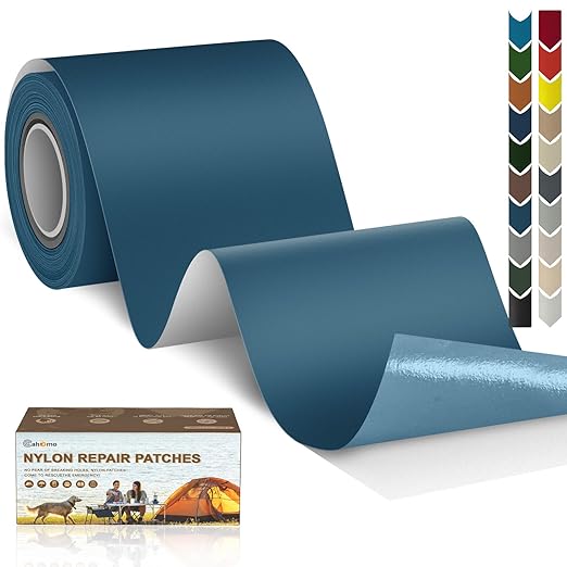 3x79 Nylon Repair Patch Nylon Repair Tape Self Adhesive Fabric Tapes Outdoor Camping Gear Fabric kit for Tent, Umbrella, Down Jackets, Sleeping Bag, Knapsack（Navy Blue）
