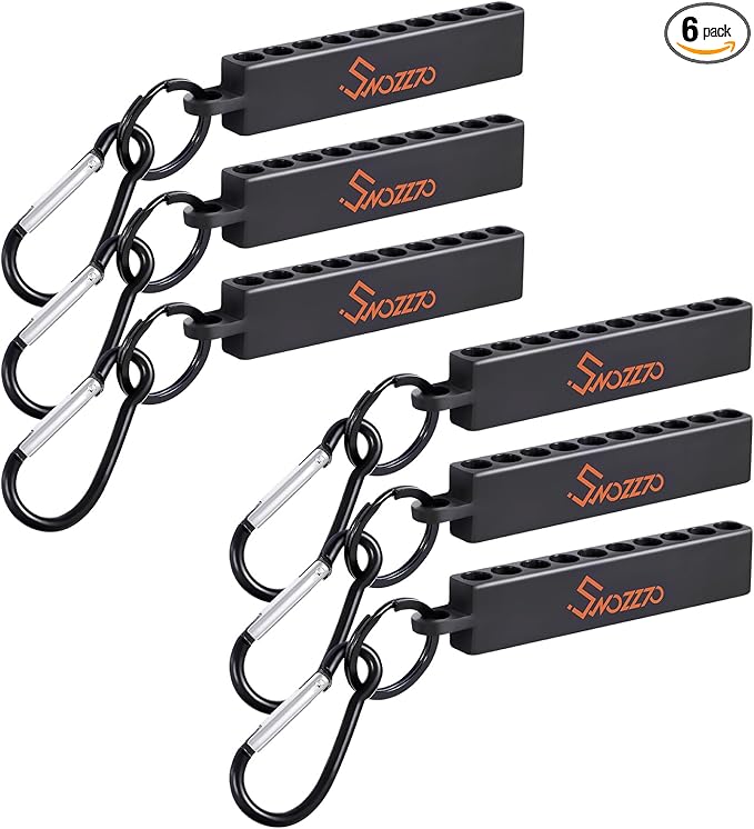 6PCS Black 10-Hole Screwdriver Bit Holder with Carabiner,1/4" Hex Drill Storage Organizer,for All 1/4" Hex Shank Bit & Drill Storage Case
