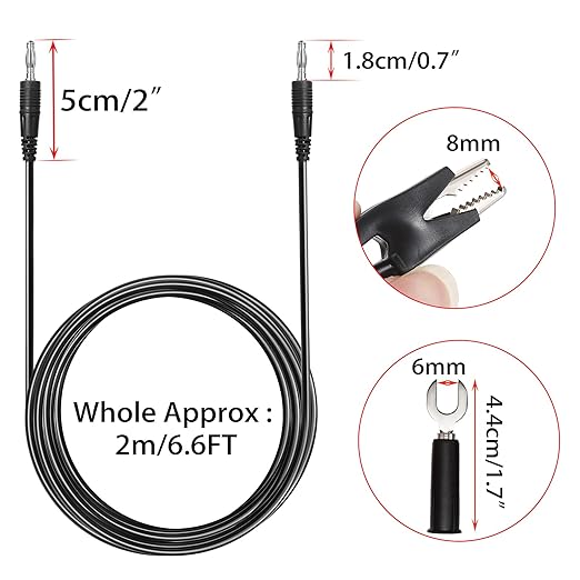 Sumnacon 4 in 1 Banana Plug Alligator Clip Pure Copper Fork Test Lead, 6.6 Ft Multimeter Flexible Test Lead Wire Cable with Protective Jack Copper Clamps for Electrical Testing 1000V/15A