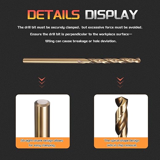 Drill Bit, 2mm Cutting Diameter, 4341 HSS Gold and Black 118° Cutting Angle Number Jobber Bits - (Applications: for Drilling Soft Metal Plastic Wood), 10-Pieces