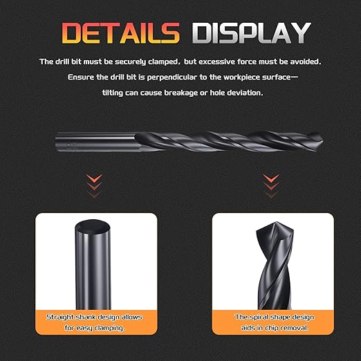 Drill Bit, 10mm Cutting Diameter, 4241 HSS Nitriding Black 118° Cutting Angle Versatile Jobber Bits - (Applications: for Drilling Plastic Wood Soft Metal), 6-Pieces