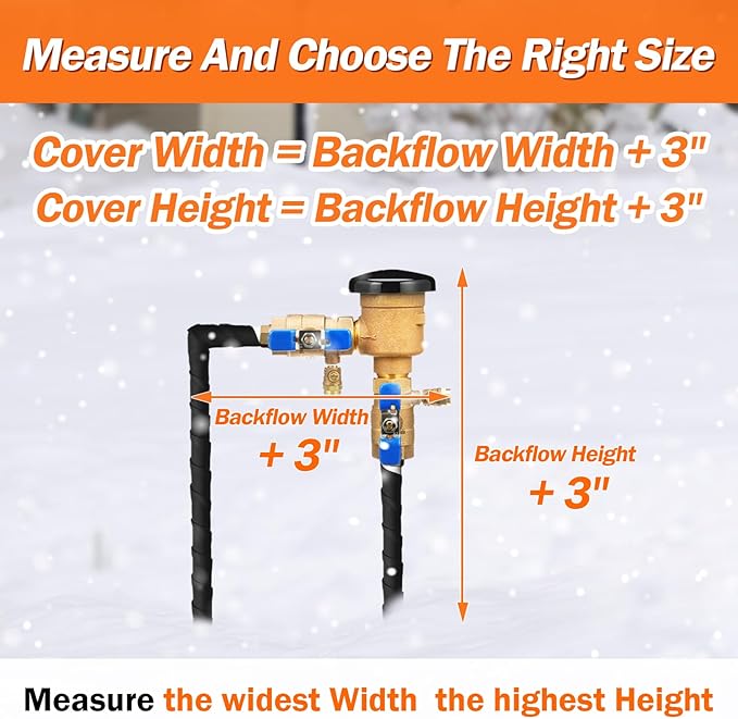 Backflow Preventer Pipe Insulation Cover (5°F) - Irrigation Sprinkler Valve Insulated Pouch - Water Well Pump Cover - Sturdy 5 Layers for Winter Freeze Protection, 52" W x 32" H, Beige
