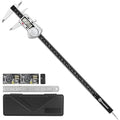 Digital Caliper 12 inch, (ABS) Absolute Scale Caliper, IP54 Caliper Measuring Tool, Inch/MM, Auto-Off LCD Stainless Steel Waterproof Micrometer Vernier Caliper, with Steel Ruler, Silver