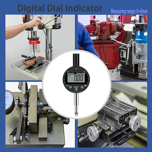 Electronic Digital Dial Indicator,Digital Probe Indicator Dial Test Gauge High Resolution: 0.0005 inch/0.01mm Tool for Lathe Shop Woodworking（zg）.