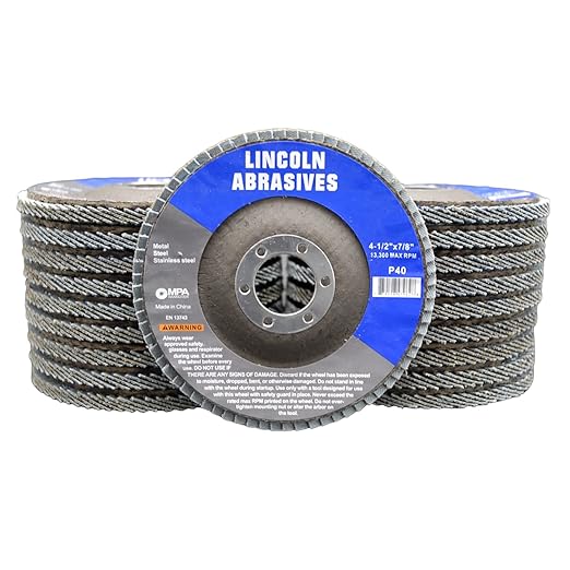 20 Pack Flap Discs 40 Grit 4.5" x 7/8" Sanding Wheels