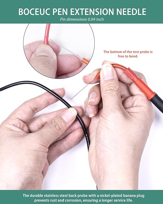 Back Probe Kit, 4 PCS Flexible Back Probes Automotive Diagnostic Test Repair Tools for Car Electrical and Multimeter Testing