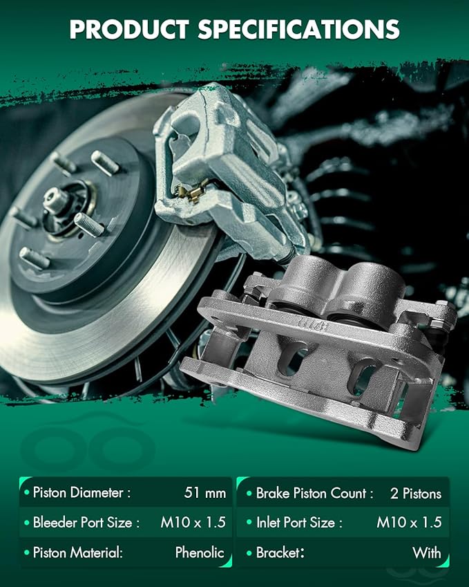 SCITOO Front Left Brake Caliper With Bracket 18B4919A Compatible For Cadillac 2008-2019 For Chevrolet 2008-2019 For GMC 2008-2018