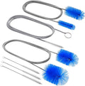 6Pcs Flexible Drain Brush 78 Inch Pipe Cleaning Brush 63 Inch Drain Cleaner Brush 59 Inch Hose Brush and 3 Pcs 9 Inch Straw Cleaner Brush for Straws Kitchen Sink Plumbing and Shower Drain Tube(Blue)