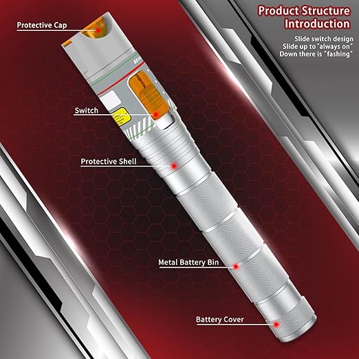 2PCS Visual Fault Locator 50KM with FC/LC Adapter Kit, VFL Include Single Mode 9/125um FC Male to LC Female Connector, Fiber Red Light Pen for CATV Telecommunications Engineering Maintenance