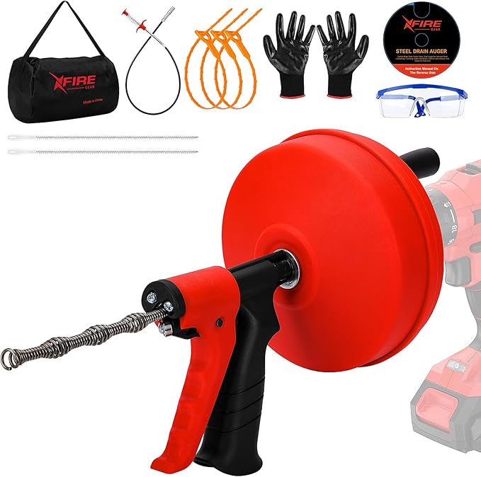 35 FT Double Mode Drain Snake Tools, 11-in-1 Drain Auger for Sink and Drain Unblocking, Plumbing Snake for Kitchen, Bathrom and Shower Sink, Snake for Real DYIs【Upgraded】
