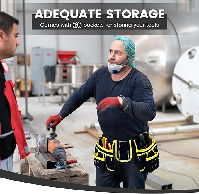Tool Belt Bag Utility Belt Adjustable Pockets Tool Belts Detachable Work Pouch Bag Heavy Waist Apron Versatile Pouch for Electrician
