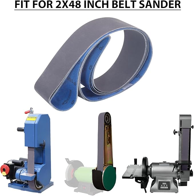 Donanim 2x48 Fine Sanding Belts, 6 Pack Belt Sander Knife Sharpening Belts 2 inch x 48 inch 600 800 1000 Grit Silicon Carbide Sanding Belts for Stone Glass Metal Grinding