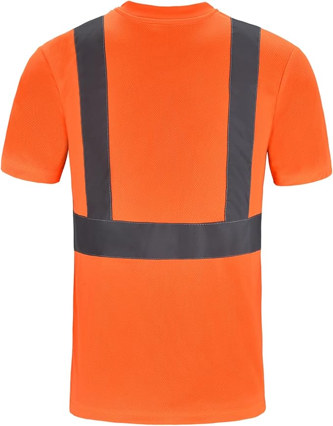AYKRM Safety T Shirt Reflective High Visibility hi vis Long Sleeve T Shirt (XS-6XL)