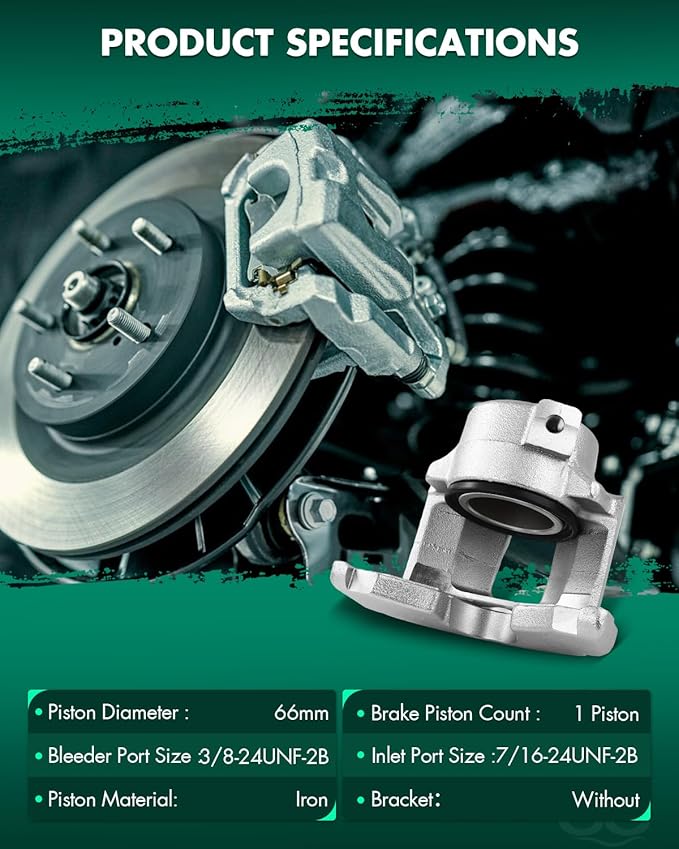 SCITOO 184015 Front Left Disc Brake Caliper Fit For AMC For AMX 1978-1980,For AMC For Concord 1978-1981,For AMC For Hornet 1977,For Jeep For Scrambler 1981, Single Piston