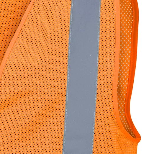 Pioneer Hi Vis Mesh Safety Vest - For Traffic & Public Workers - Cool & Lightweight - Class 2 - Reflective Tape - Orange
