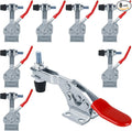Acrux7 8 Pack Toggle Clamp, Quick Release Hold Down Clamps 500 LBS Holding Capacity, GH-225D Horizontal Adjustable Toggle Clamp for Woodworking, Smoker, Doors, Cabinets, Tool Boxes