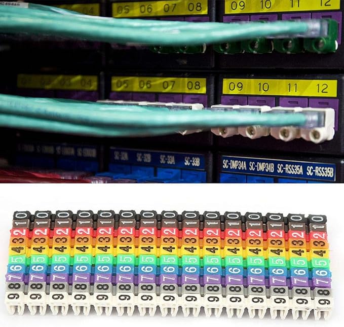 Clip on Wire Markers Wire Number Labels Colorful Cable Numbering Marker Tube for Marking The Color Coded Cables(150PCS KCM-1.5MM 1.5)