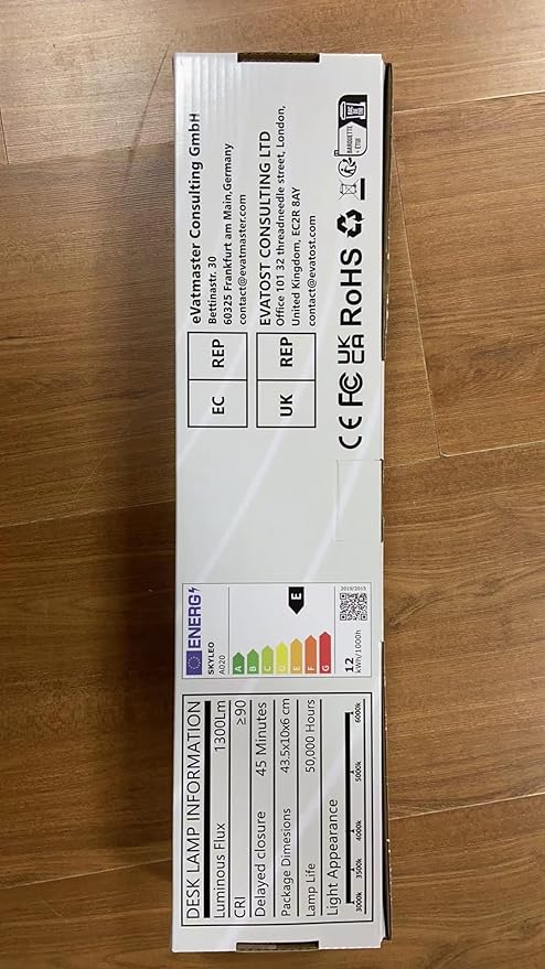 SKYLEO Led Desk Lamp - 33.5" Desk Light - Flexible Gooseneck - 5 Color Modes X 11 Brightness Levels - 1300LM - Timmer & Memory Function - 12W Clip on Light - White