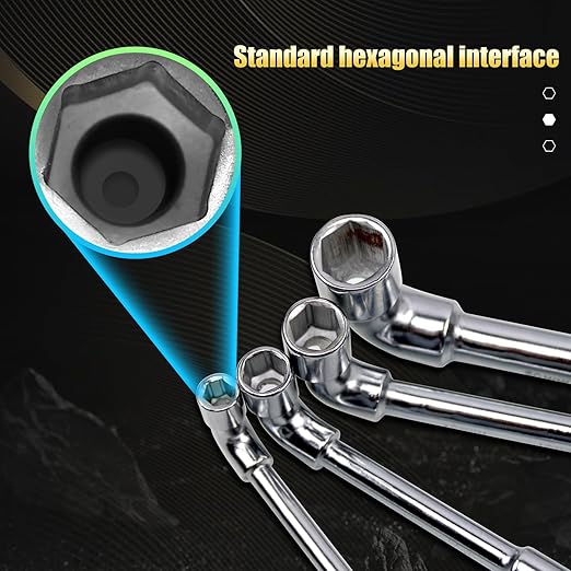 CNQLIS 12 Pieces L-Type Pipe Pipe Elbow Wrench Set, L-Type Hex Socket Wrench Set, 6-20MM, Chrome Steel, 6 Point, Metric, with Storage Bag