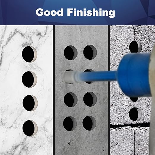 1/4 Inch Diamond Core Drill Bit for Porcelain Tile Ceramic Marble Granite Drilling,BRSCHNITT 1pc Vacuum Brazed Diamond Hole Saw with 5/8-11 Thread (6mm)