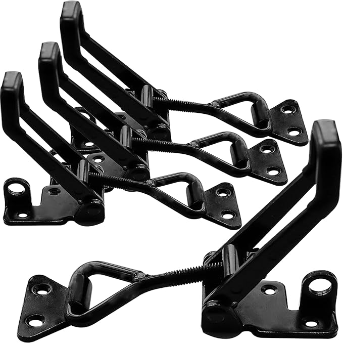 4Pack Heavy Duty Toggle Clamp Latch,4003 Style 1320lbs Capacity Pull Clamp Black Adjustable Quick Release Hasp Clamps for Smoker Cabinet Boxes Case Trunk Jig,Metal Toggle Latch Catch Set