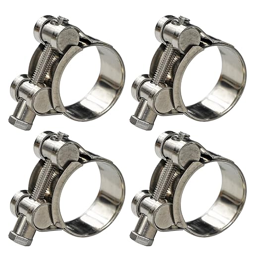 AKIHISA T-Bolt Hose Clamps,304 Stainless Steel Heavy Duty Adjustable Tube Clamps (23-25mm 4pack)