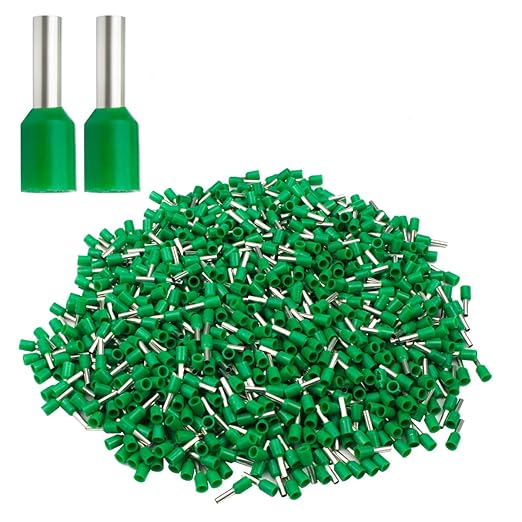 XHF 1000 PCS AWG 16/1.5mm² Wire Ferrules Insulated Copper Crimp Connectors, Crimp Pin Cord End Terminals Green
