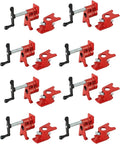 3/4" Wood Gluing Pipe Clamp Set | Professional Woodworking and Metalworking Clamps Tools with Unique Foot Design for Frame Assembly, Quick Release and Precision Gluing (8Pack，3/4")