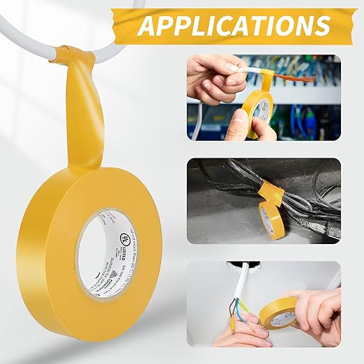 Avery Dennison Electrical Tape, General Use PVC Electric Tape, UL/CSA Listed Insulating Vinyl Tape for Electrical, Repairs, Automotive and Equipment, EE-100, ¾ in x 66 ft, Yellow, 1 Roll