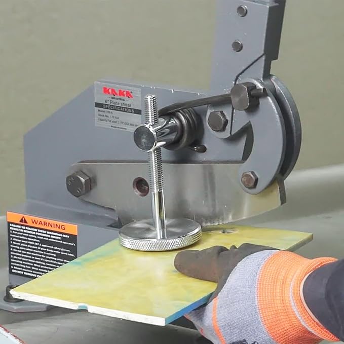 KAKA INDUSTRIAL Manual Metal Cutter Tool, 5 inch HS-5 Compact Plate Shear for Sheet Metal and Bars - Garage Toolbox Size