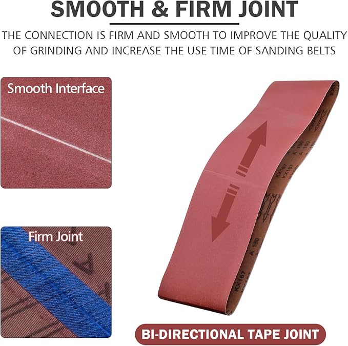 6 x 48 Sanding Belts, 120 Grit 6x48 Aluminum Oxide Sanding Belt, Belt Sander Paper for Wood & Paint Sanding, 6 Pack(6x48in, 120 Grit)