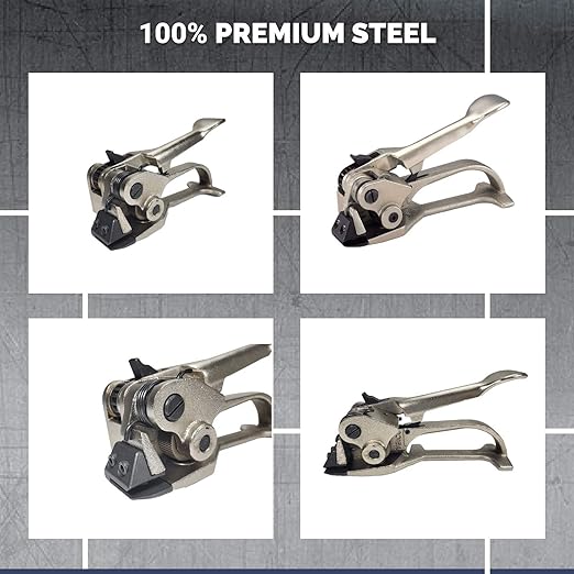 IDL Packaging S-246 Deluxe Pusher Tensioner for 3/8" to 3/4" Steel Strapping - Perfect for Both Round and Flat Packages - Heavy-Duty Steel Strapping Tool with Long Service Life