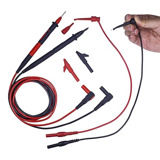 Silicone Multimeter Test Leads Kit, Banana Plug, Alligator Clips, Tester Hook Tip Test Clip for for Fluke Multimeter Electronic Clamp Meter Accessories