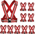 Reflective Strap Safety Vest Gear - 2-10 Pack Adjustable High Visible Reflective Running Gear for Women Men Night
