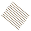 Drill Bit, #57 Cutting Diameter, 4341 HSS Gold Finish 118° Cutting Angle Number Jobber Bits - (Applications: for Drilling Soft Metal Plastic Wood), 10-Pieces