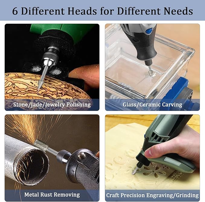 Stone Carving Set Diamond Burr Bits Compatible with Dremel, 20PCS Polishing Kits Rotary Tools Accessories with 1/8’ Shank for Carving, Engraving, Grinding, Stone, Rocks, Jewelry, Glass, Ceramics