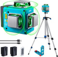 KEZERS Laser Level with Tripod,3 x 360 Self Leveling Laser Leveler tool for Picture Hanging,Construction,Remote Controller,Rechargeable Battery,Carry Pouch Included