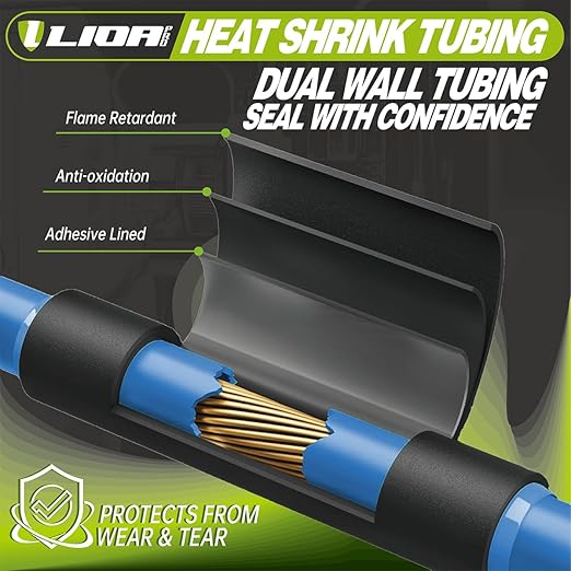 Heat Shrink Tubing 50 Feet Roll, 3:1 Ratio Adhesive Lined Marine Grade Shrink Wrap Tubing,Industrial Heat Shrink Tube Electrical 1in Red
