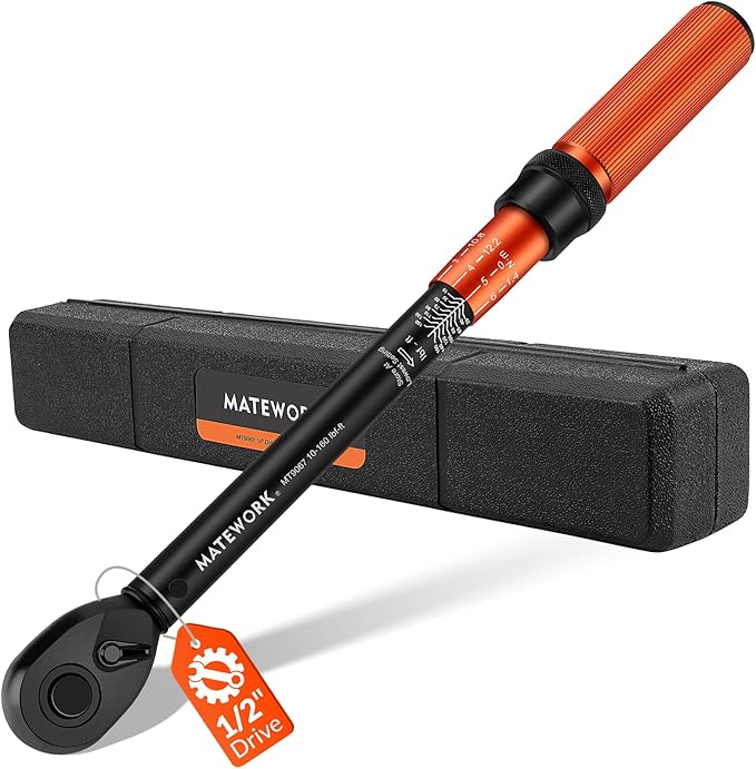 1/2 Inch Drive Click Torque Wrench, 10-160 ft.lb/10-227 Nm, ±3% High Precision Lug Nut Torque Wrench with 72 Tooth Dual-Direction for Moto, Wheel Tire and Car Repair