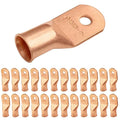 SELTERM 25pcs 4/0 AWG(XL) 5/16" Stud Battery Lugs,Ring Terminals,Heavy Duty Copper Wire Lugs,Battery Cable Ends,0000 Gauge Ring Terminal Connectors,UL Bare Copper Eyelets Electrical Battery Cable Lugs