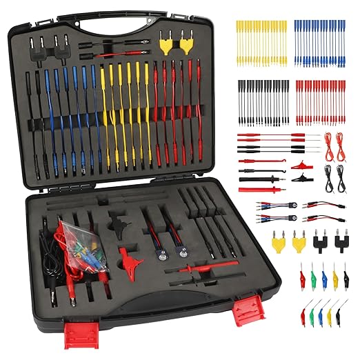 BELEY 104PCS Automotive Test Lead Kit Electrical Breakout Multimeter Test Leads Kit with Multimeter Leads, Alligator Clips, Pin Probes, Banana Plugs