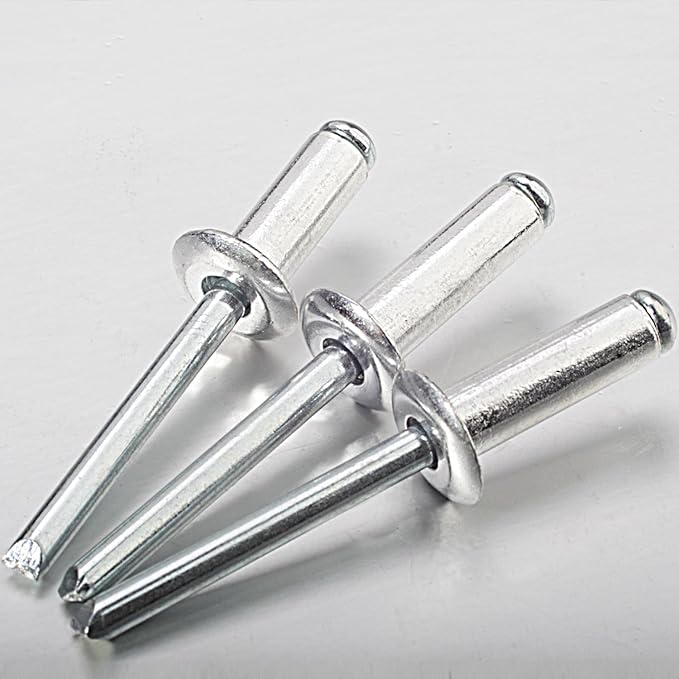 Linkup 55pcs pack 1/4" x 3/4" Pop blind Rivets, 6.4mm x 20mm pop rivets,Aluminum Body Steel Mandrel Rivets (Sliver),Dome Head aluminum rivets