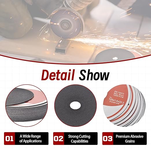 100 Pack 5" x.040 x7/8" Cut-Off Wheel - Metal & Stainless Steel Cutting Discs